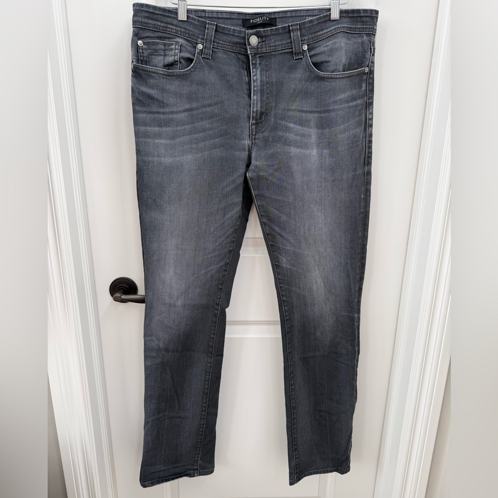 Fidelity Men's Charcoal Straight Jeans